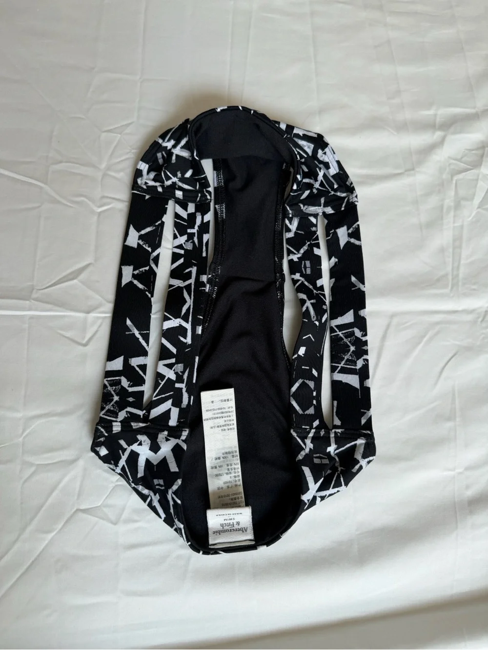 Abercrombie & Fitch Black and White Graphic Swim Bottoms